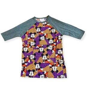 🔴 $5 Sale! LulaRoe Disney Mickey Mouse Raglan Kids Shirt EUC